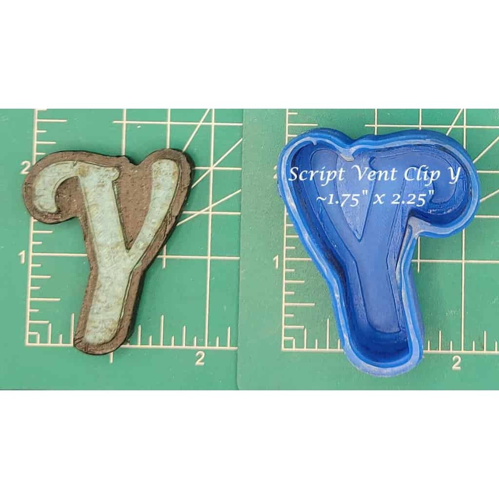 Vent Clip Script Alphabet - Silicone Freshie Molds
