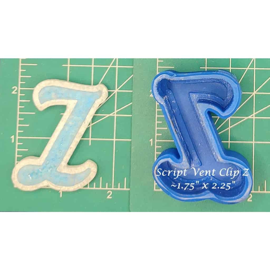 Vent Clip Script Alphabet - Silicone Freshie Molds