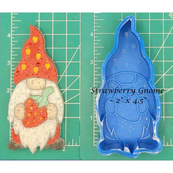 Strawberry Gnome - Silicone freshie mold - Silicone Mold