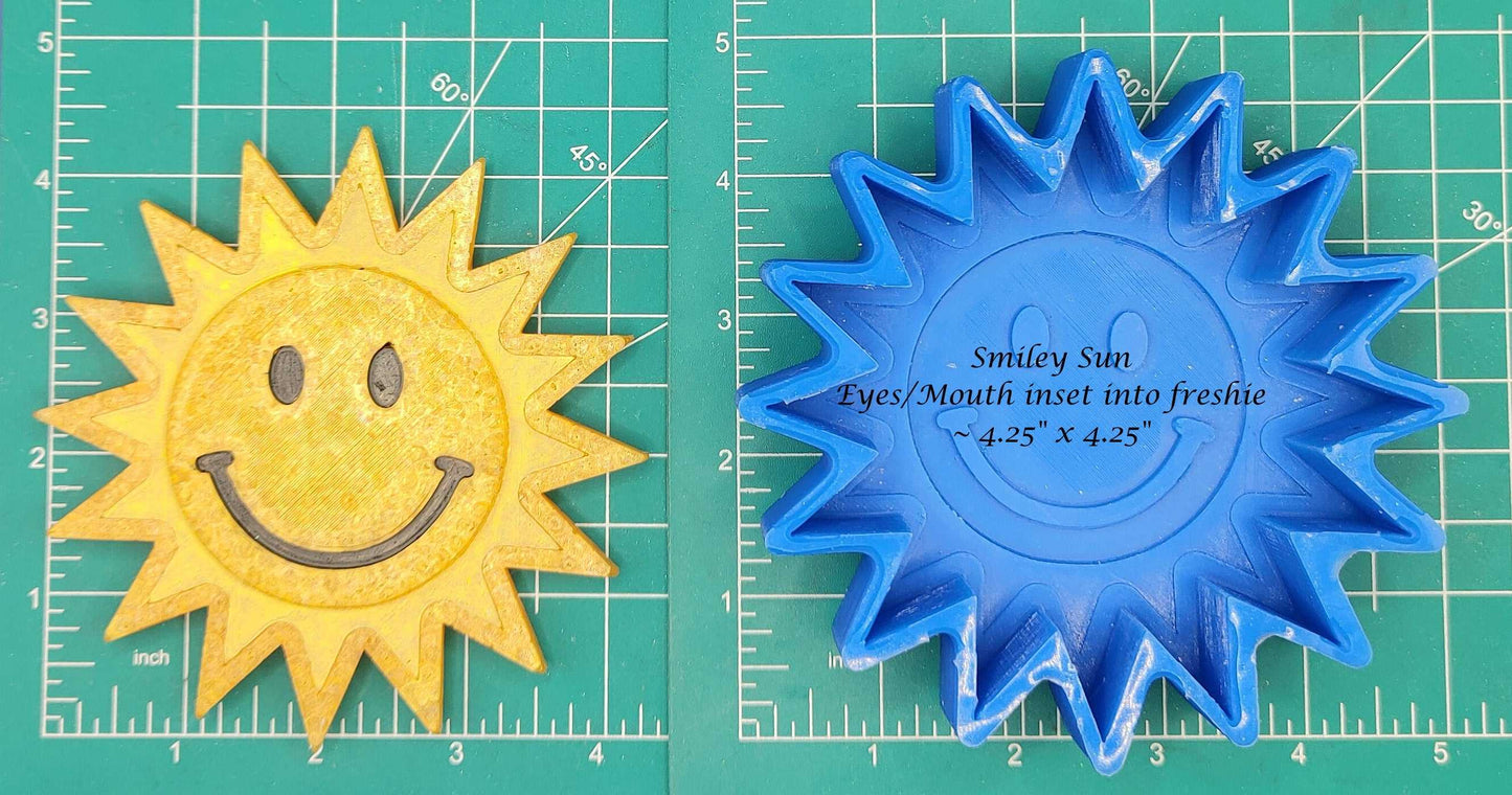 Smiley Face Emoji Sun - Silicone freshie mold - Silicone Mold