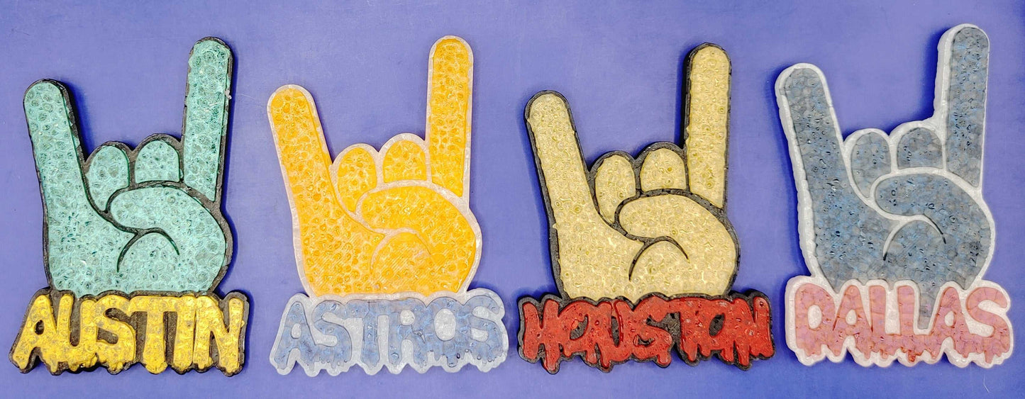 Hand sign with Melting Austin - Silicone Freshie Mold