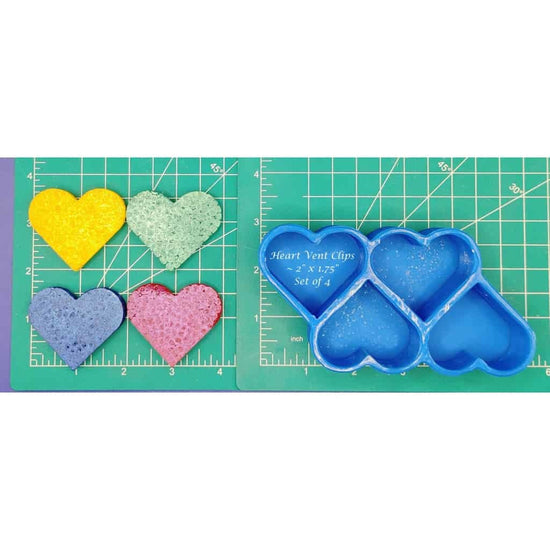 4 Heart Inserts - Silicone Freshie Molds
