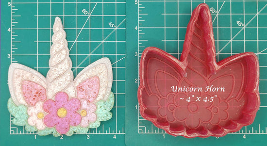Unicorn Horn with Flowers - Silicone Freshie Molds