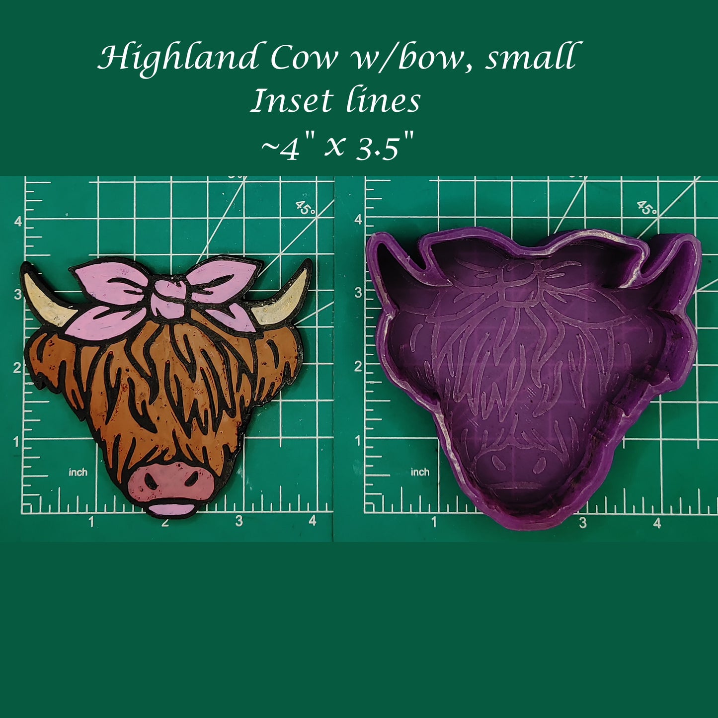 Highland Cow with Bow - Silicone Freshie Mold - Michelle's Creations TX