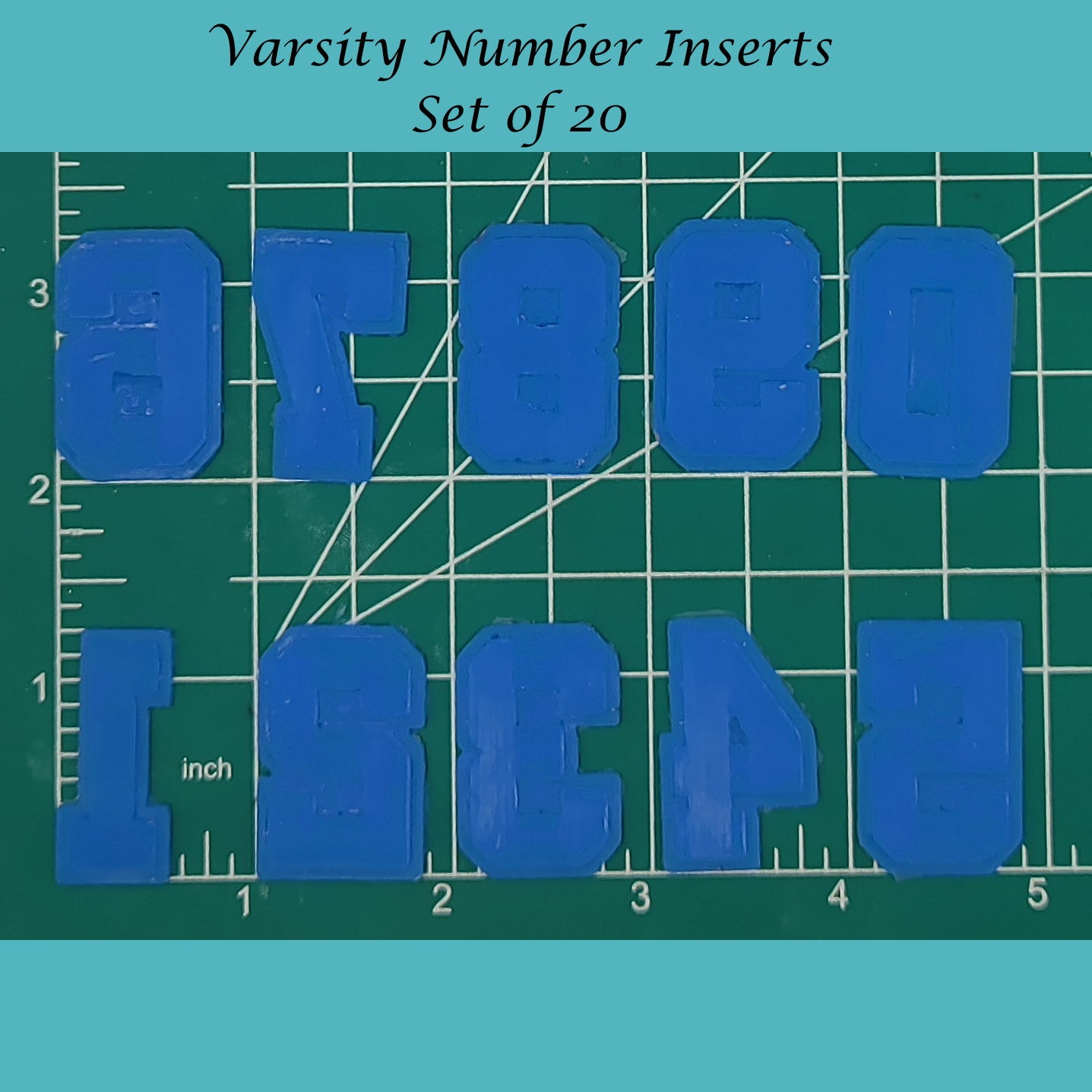 Varsity Number Inserts for any mold - Silicone Freshie Mold