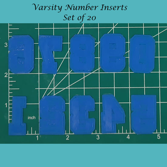 Varsity Number Inserts for any mold - Silicone Freshie Mold