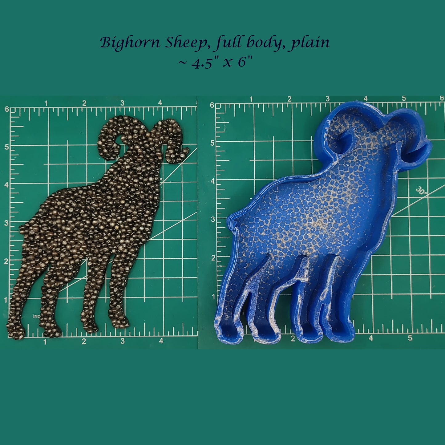 Bighorn Sheep - Flat Front - Silicone Freshie Mold