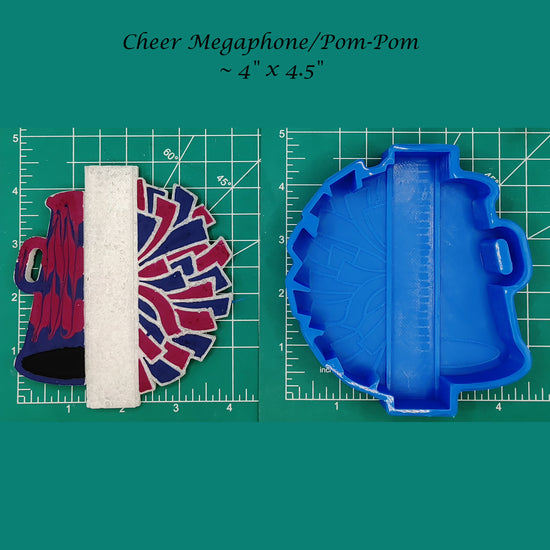 Cheer Megaphone & Pom-poms - Silicone Freshie Mold