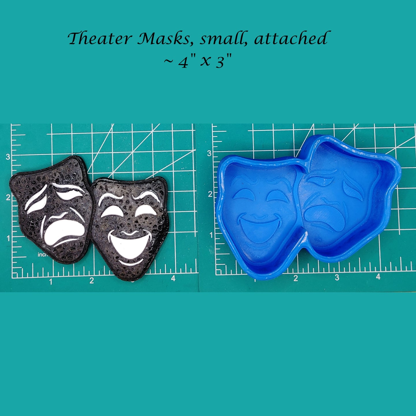 Theater Masks, small- Silicone Freshie Molds