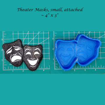 Theater Masks, small- Silicone Freshie Molds