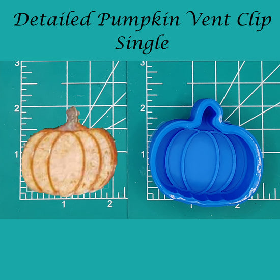 Detailed Pumpkin Vent Clip Tray - Silicone Freshie Mold - Michelle's Creations TX