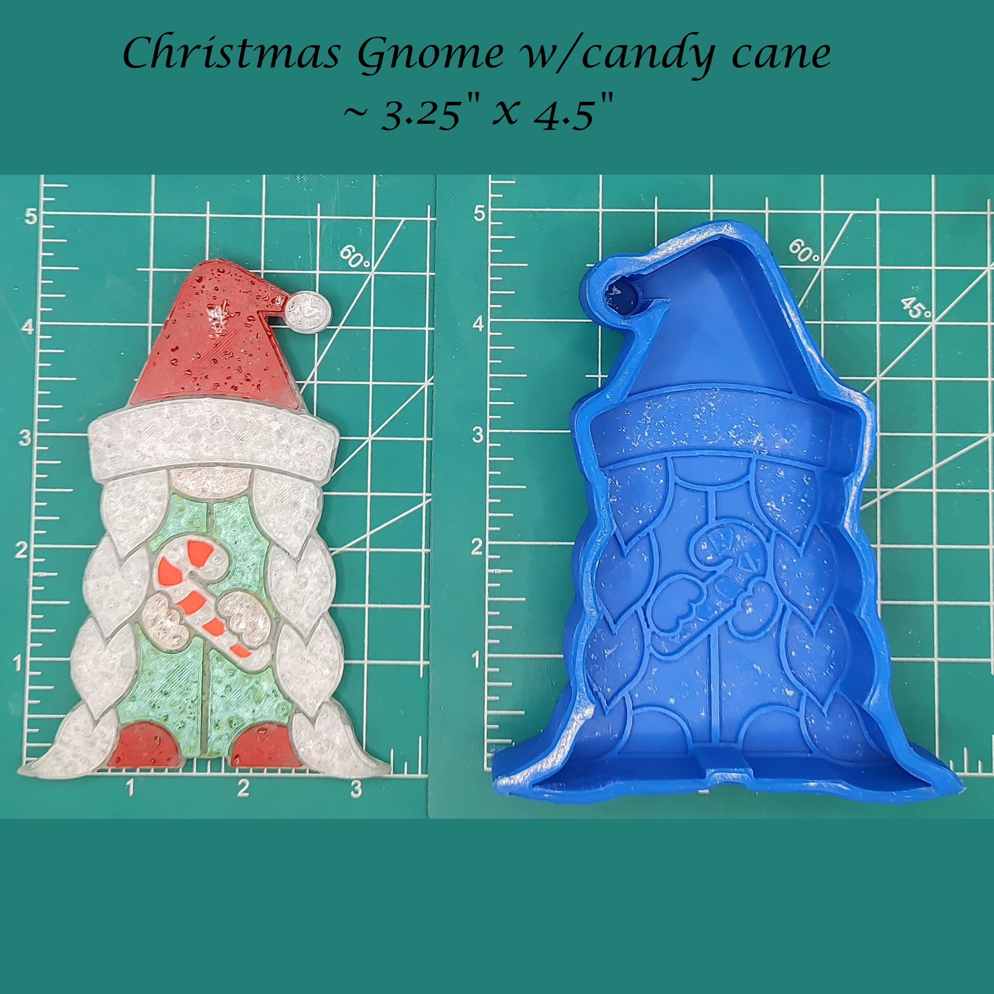 Christmas Gnome with Candy Cane - Silicone Freshie Mold
