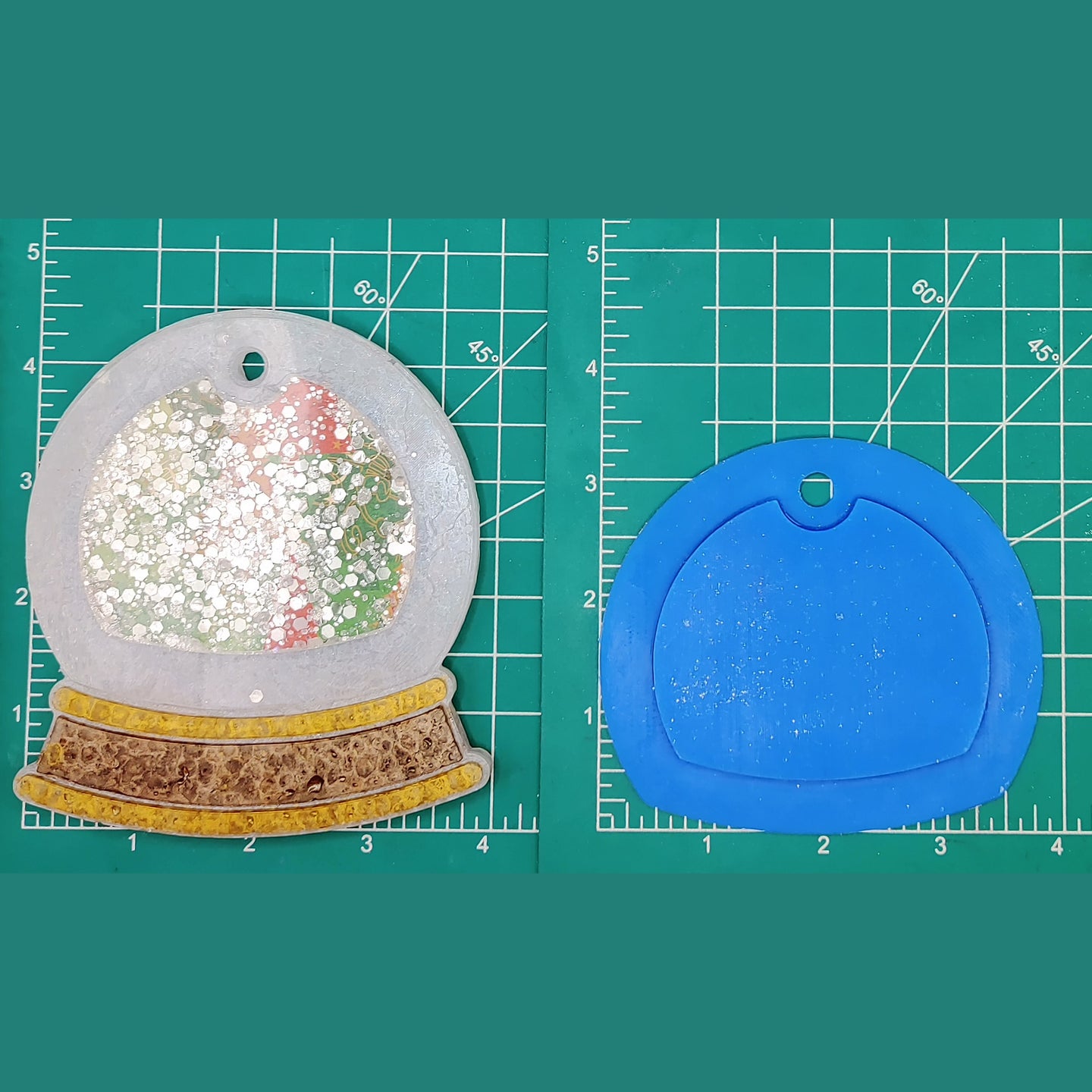 Snowglobe shaker mold insert plastic covers