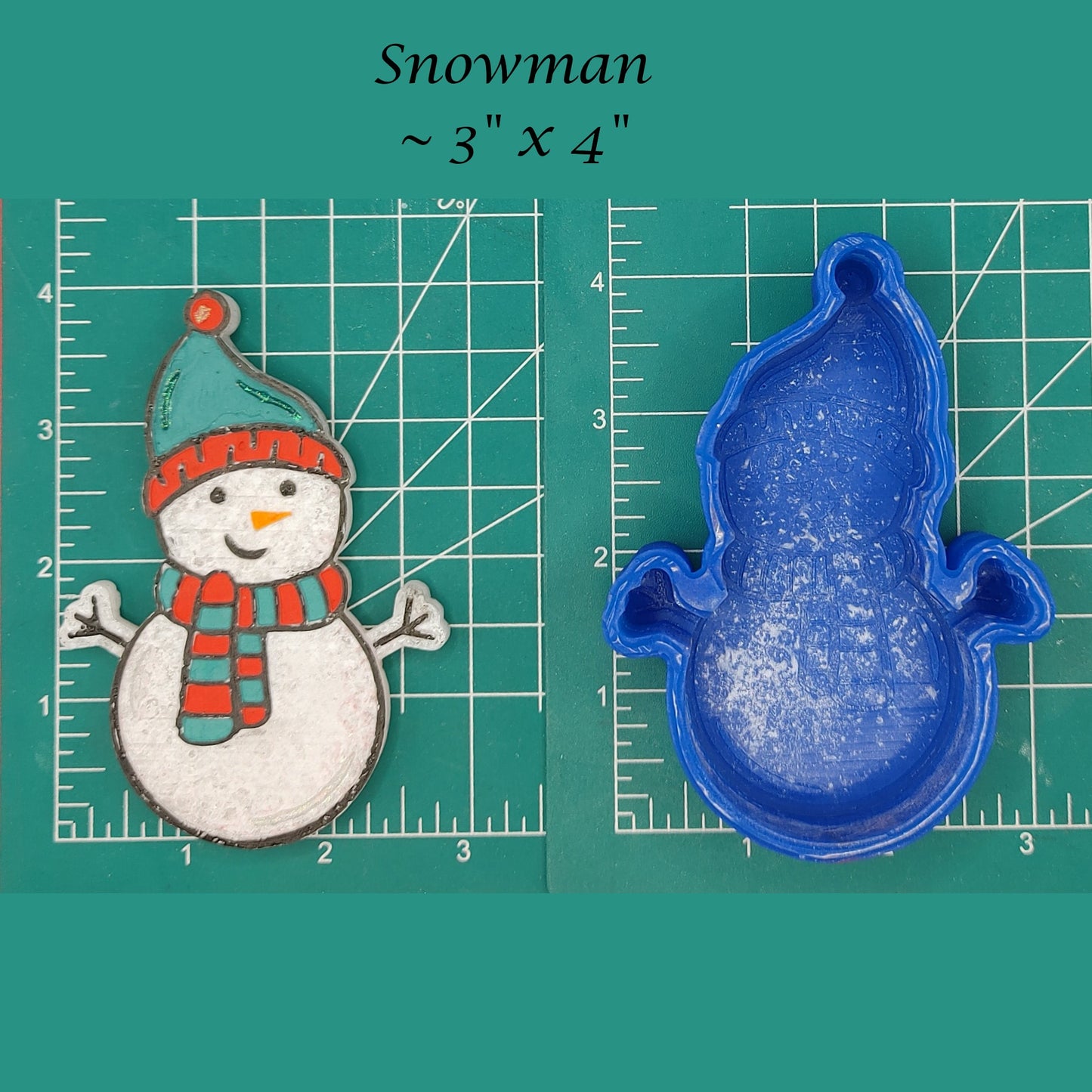 Snowman Freshie Mold and Finished Car Freshie Sample