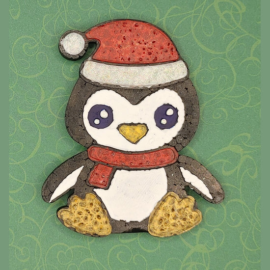 Baby Penguin with Santa Hat Freshie Mold Sample
