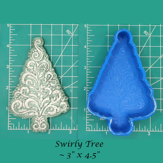 Swirly Christmas Tree - Freshie Mold 1119