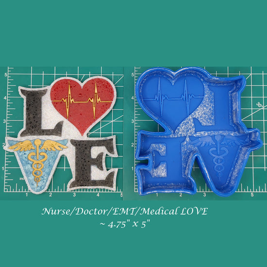 Nurse Doctor EMT Medical LOVE- Silicone Freshie Mold