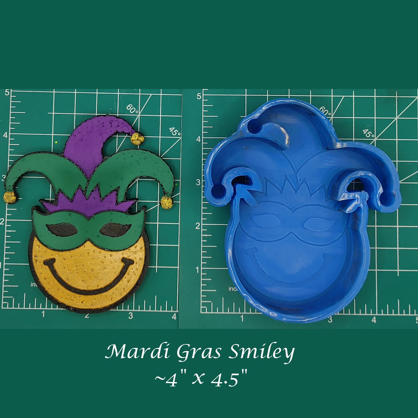 Mardi Gras Smiley - Silicone freshie mold