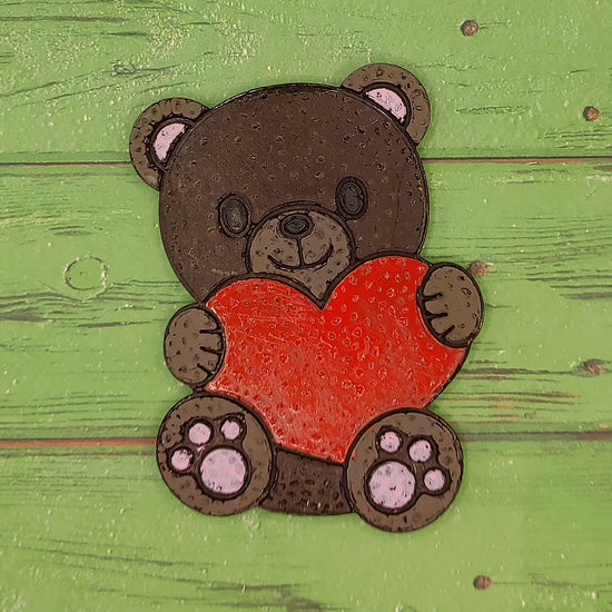 Teddy Bear with heart - Silicone Freshie Mold