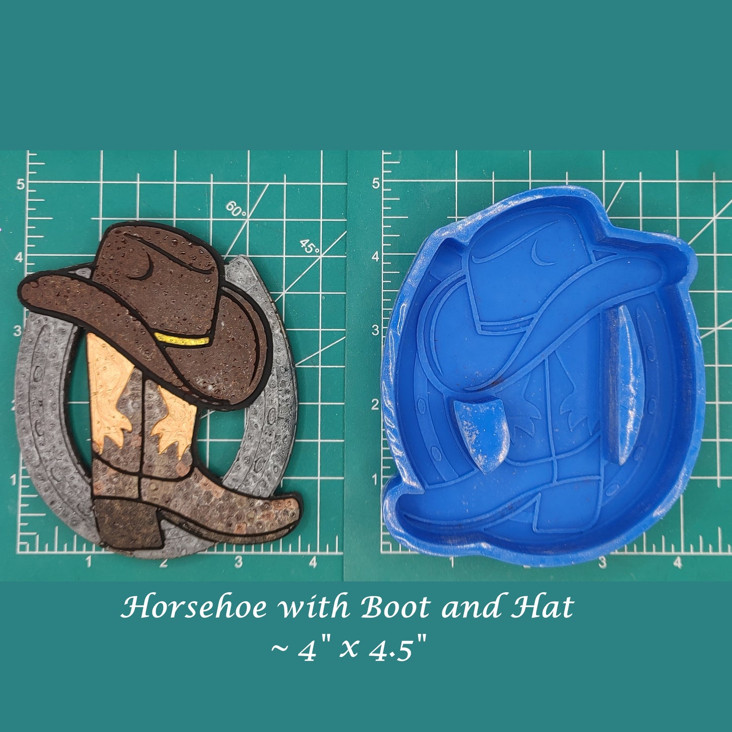 Horseshoe with Boot and Hat - Silicone Freshie Mold