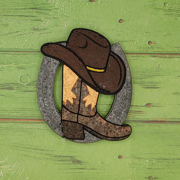 Horseshoe with Boot and Hat - Silicone Freshie Mold