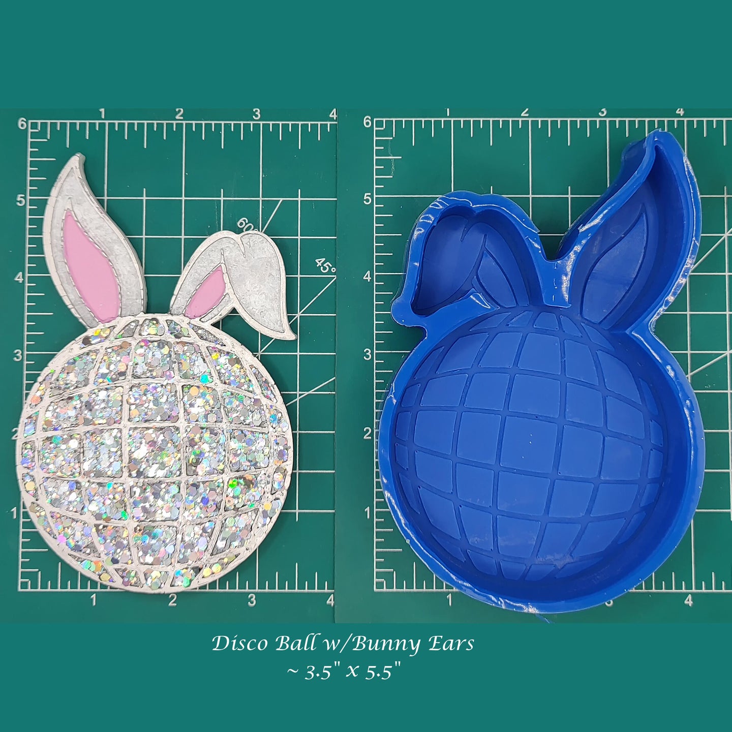 Disco Ball with bunny ears - Silicone freshie mold