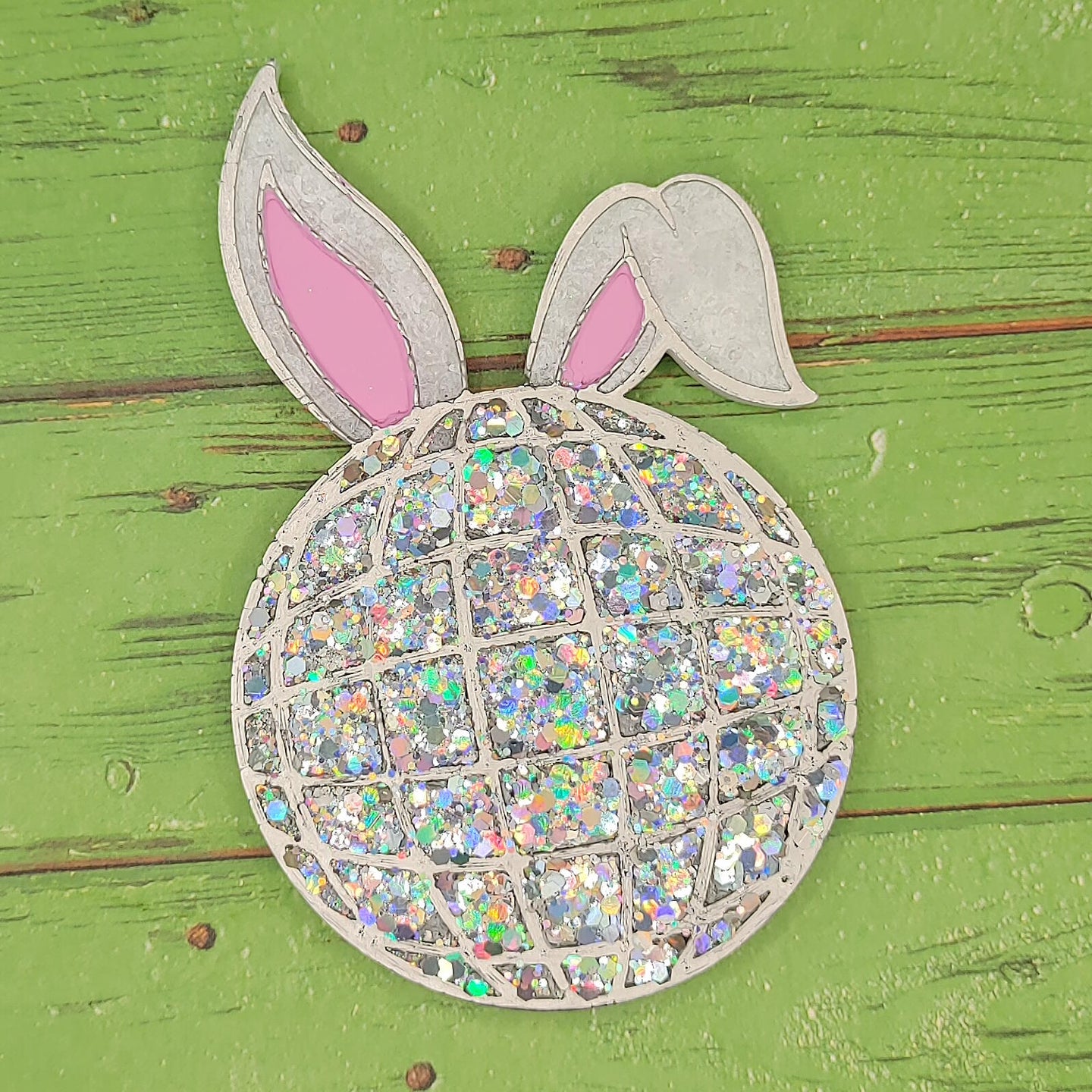 Disco Ball with bunny ears - Silicone freshie mold