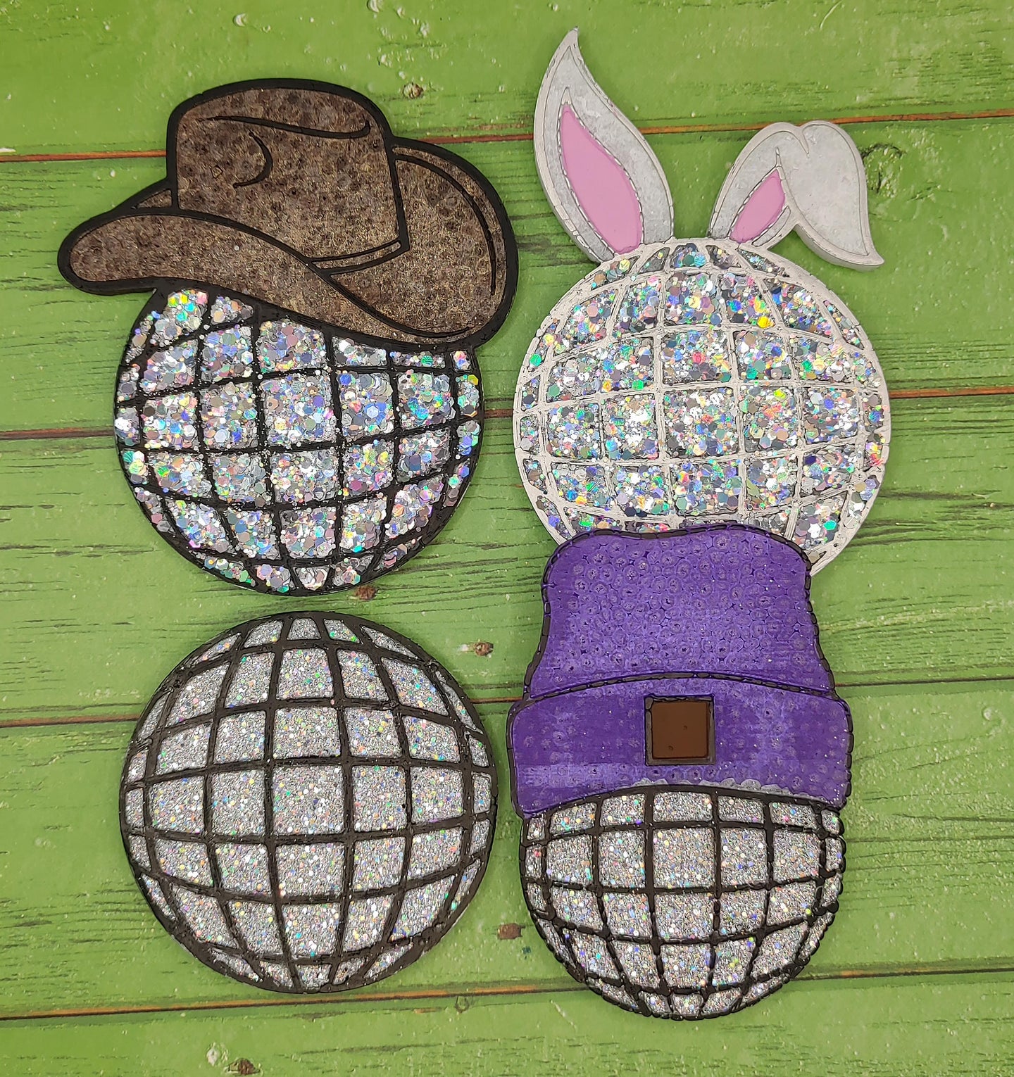 Disco Ball with bunny ears - Silicone freshie mold