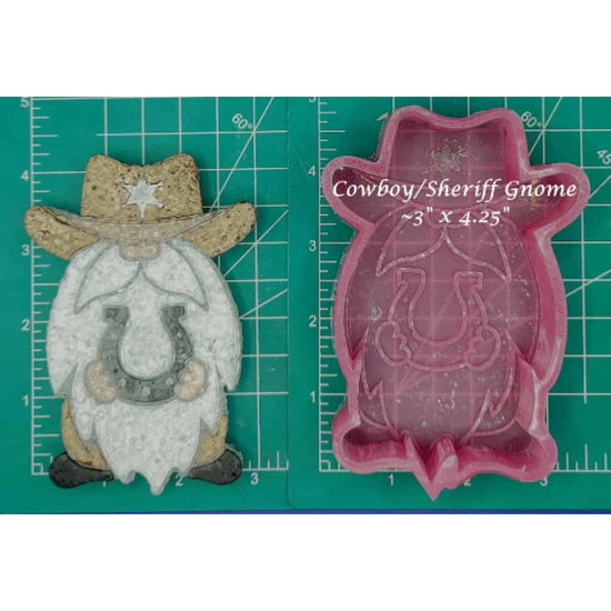 Cowboy/Sheriff Gnome - Silicone Freshie Mold - Silicone Mold