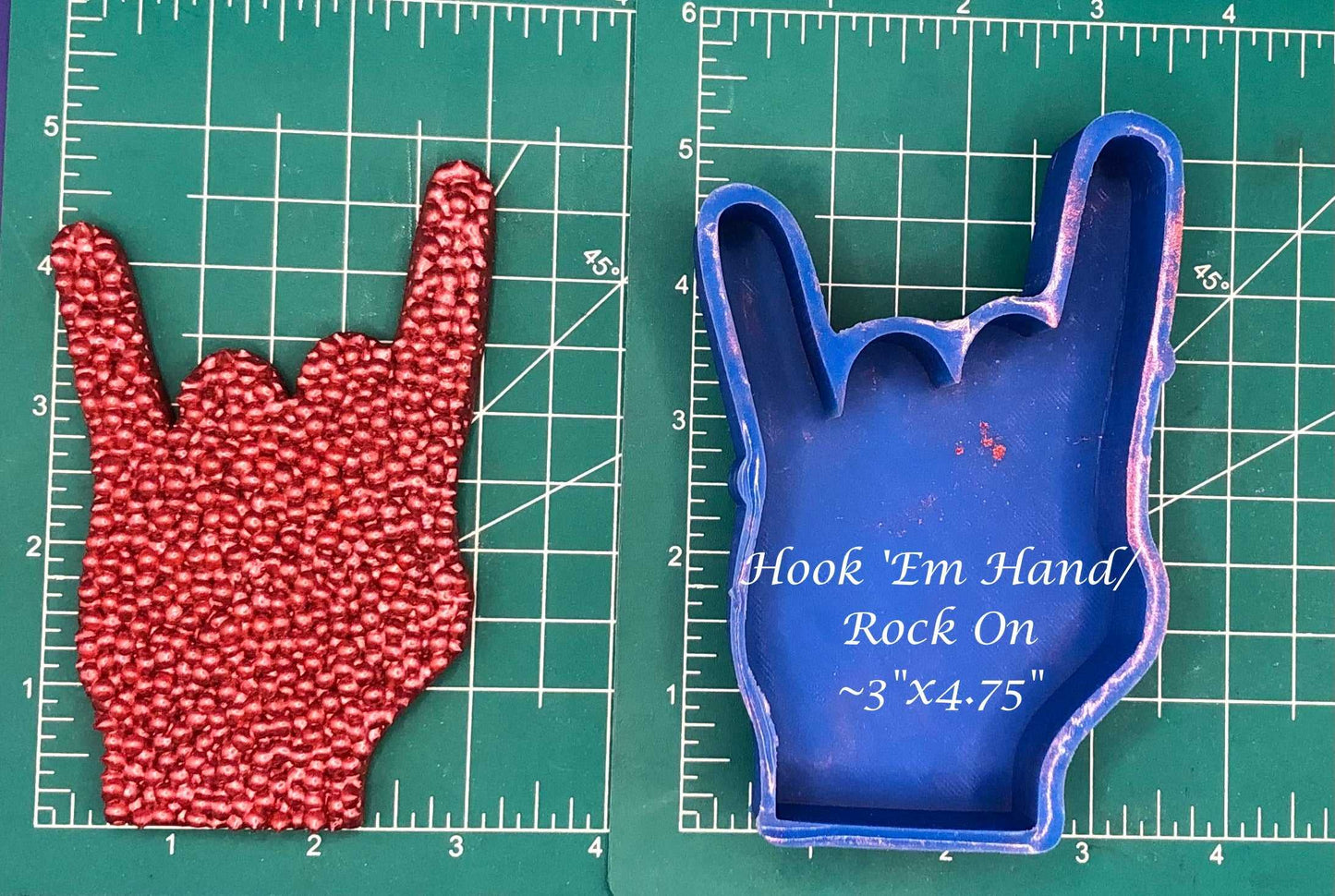 Rock On, Hook'em Hand -Silicone freshie mold - Silicone Mold