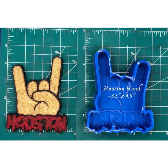 Hand sign with melting Houston - Silicone Freshie Mold - Silicone Mold