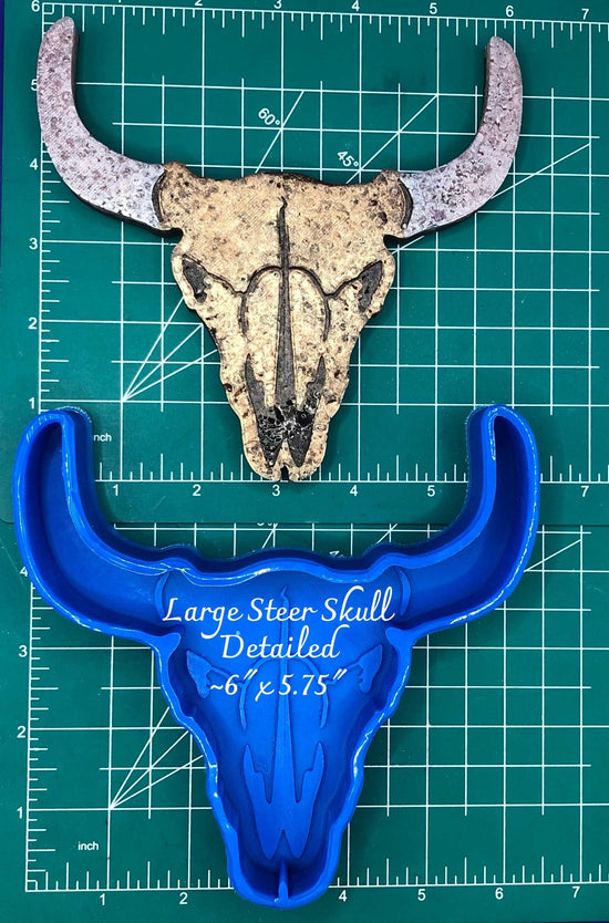 Steer Skull - large - Detailed - Silicone Freshie Mold