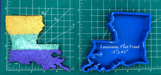 Louisiana - Flat Front - Silicone Freshie Mold - Silicone Mold