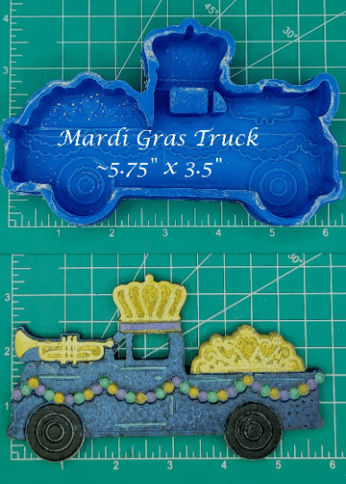 Mardi Gras Truck - Silicone Freshie Mold - Silicone Mold