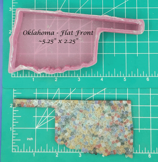Oklahoma - Flat Front - Silicone Freshie Mold - Silicone Mold
