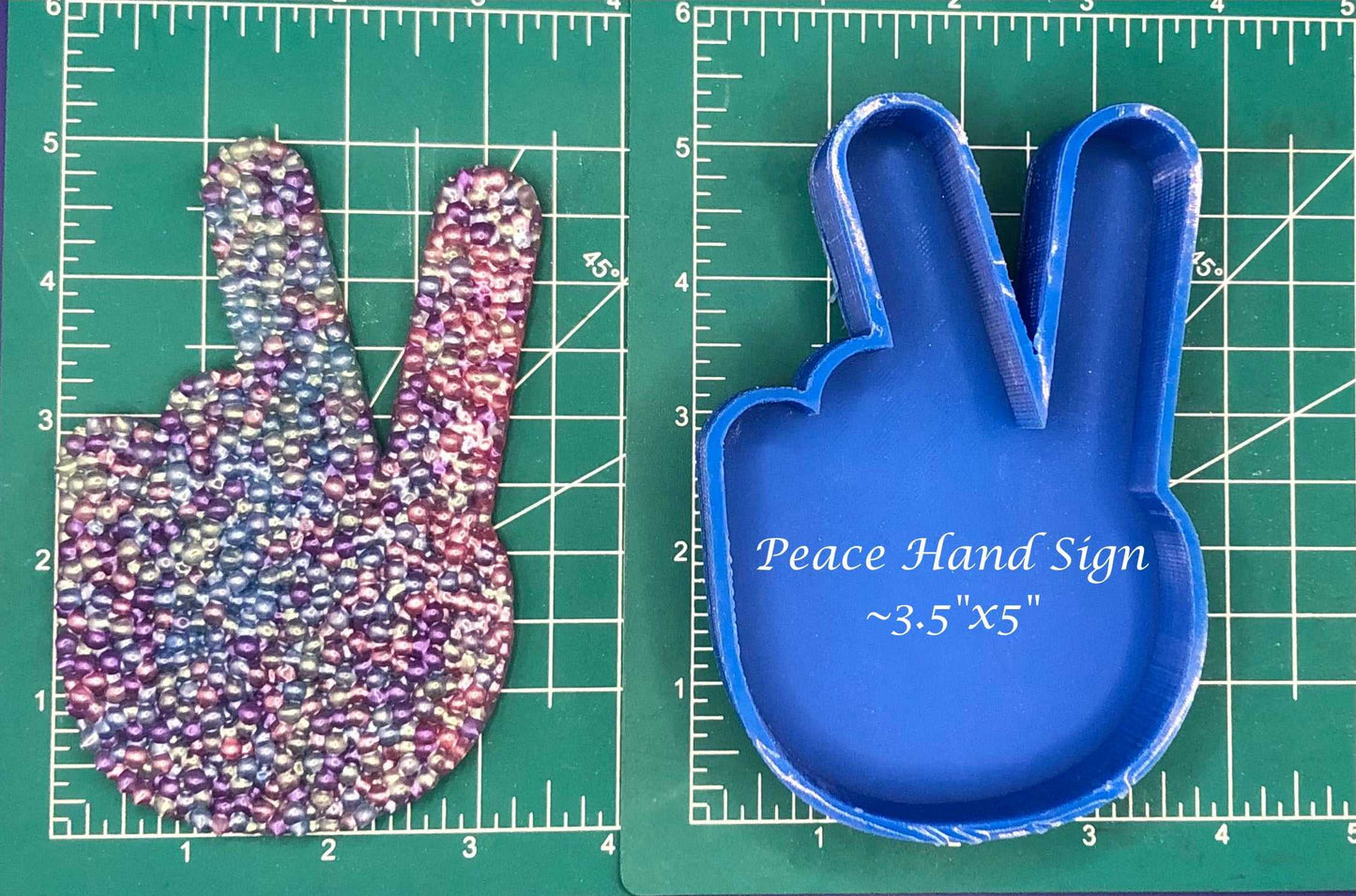 Peace - Hand Sign -  Silicone Freshie Mold - Silicone Mold