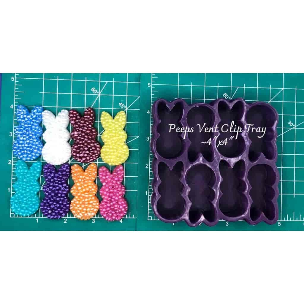 Peeps Vent Clip Tray -  Silicone Freshie Mold - Silicone Mold