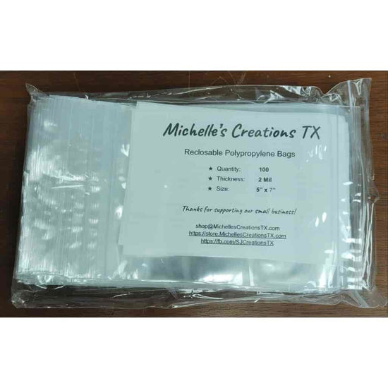 5"x7" Polypropylene Bags, reclosable with hanging hole - Silicone Mold