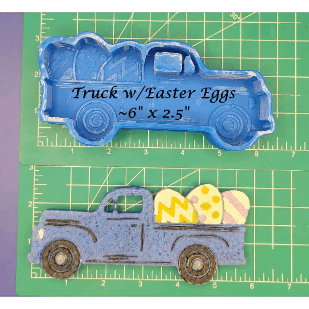 Truck with Easter Eggs- Silicone Freshie Mold