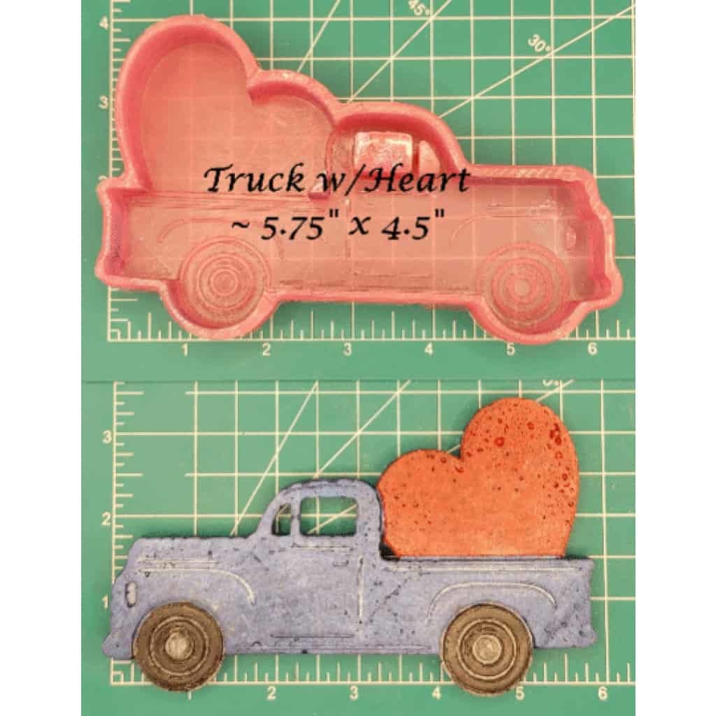 Truck with Heart - Silicone Freshie Mold