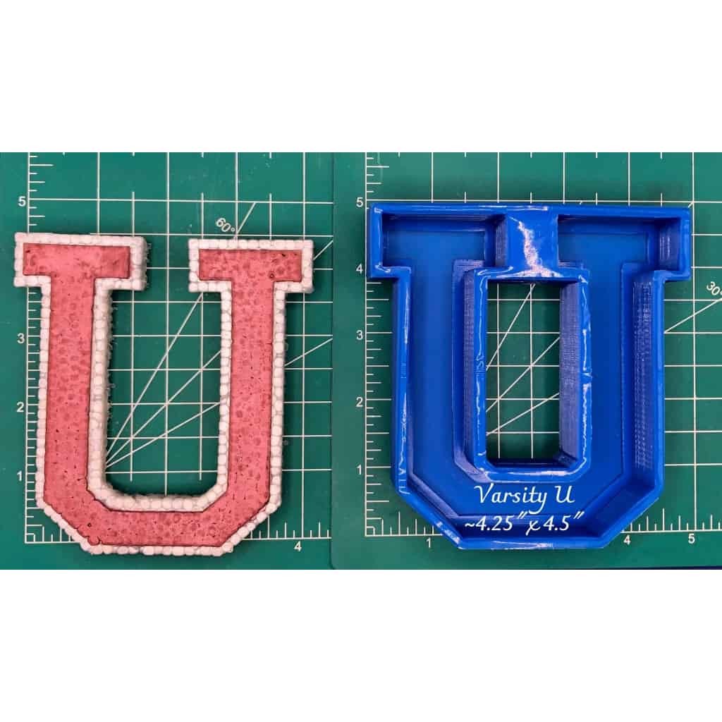 Varsity Font U - Silicone Freshie Mold