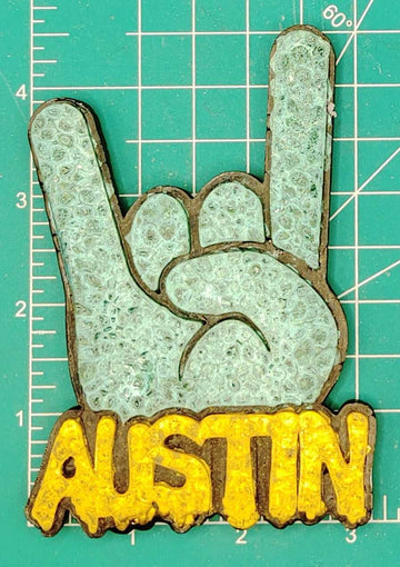 Hand sign with Melting Austin - Silicone Freshie Mold