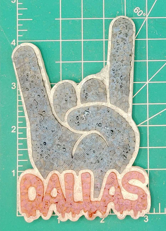Hand sign with Melting Dallas - Silicone Freshie Mold - Silicone Mold