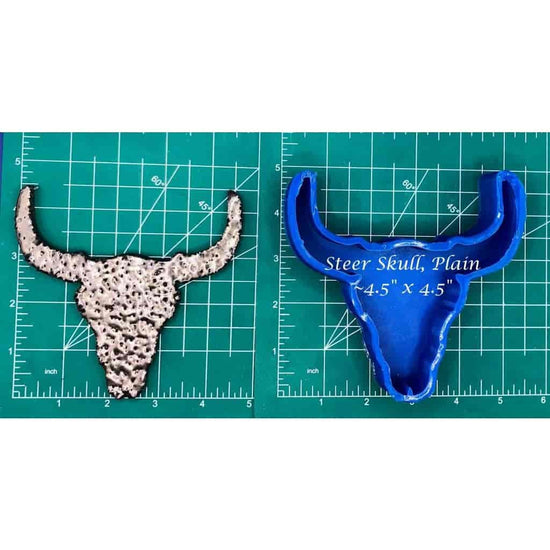 Steer Skull - Flat Front - Silicone Freshie Mold - Silicone Mold
