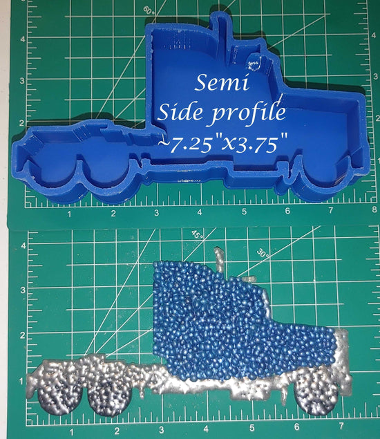 Side Semi - Double Cab - Silicone freshie mold - Silicone Mold
