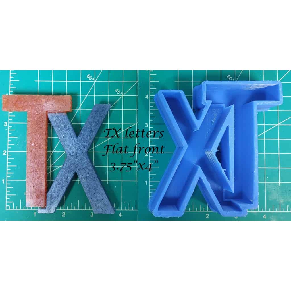 TX - Letters - Silicone Freshie Mold - Silicone Mold