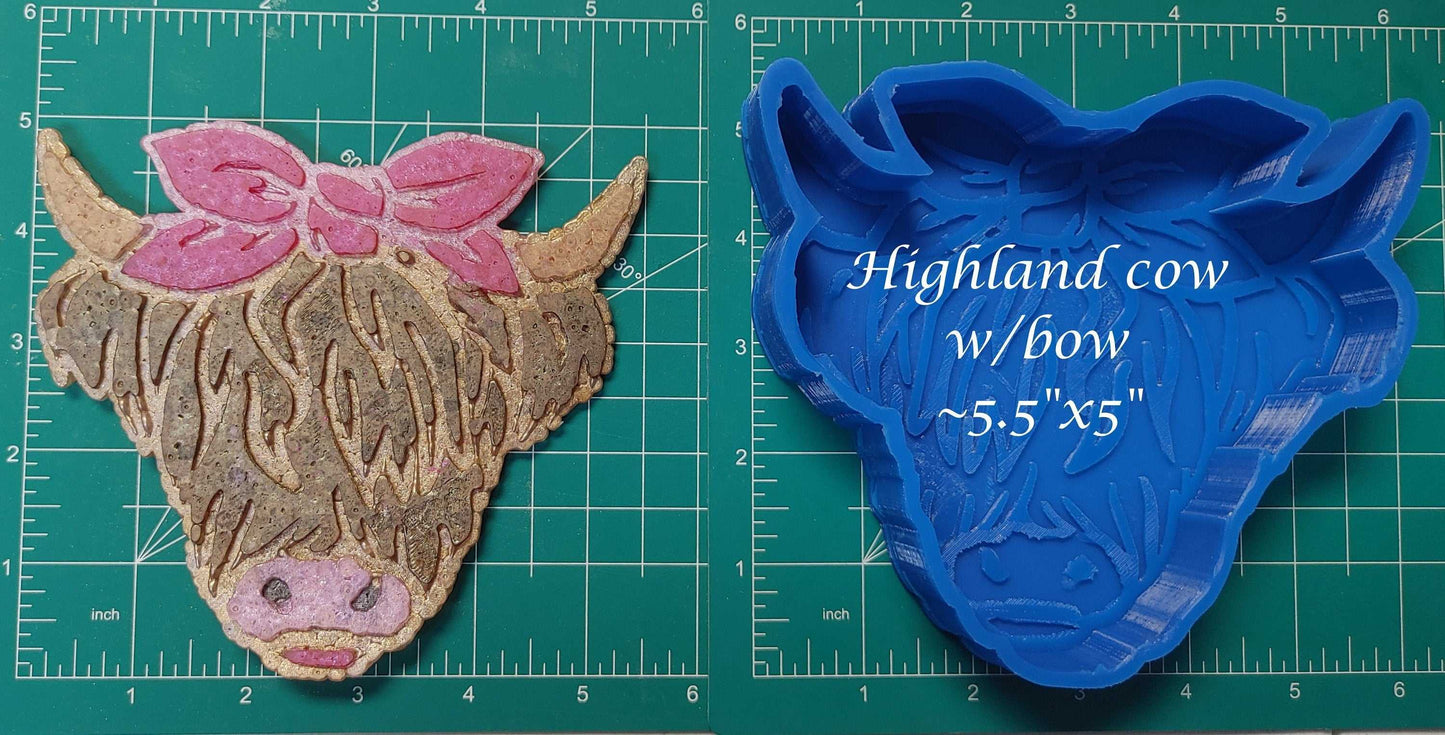 Highland Cow Straw Topper Mold 
