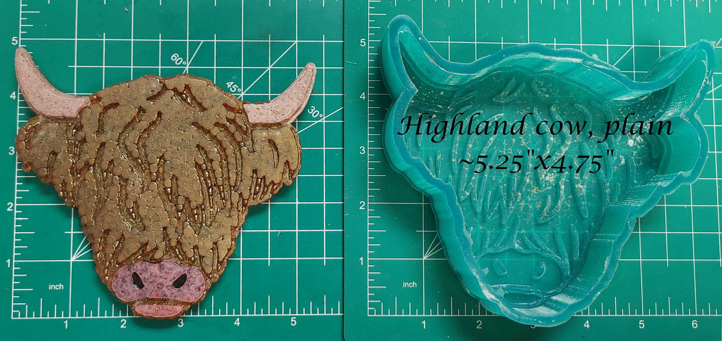 Highland Cow, Plain - Silicone Freshie Mold - Silicone Mold