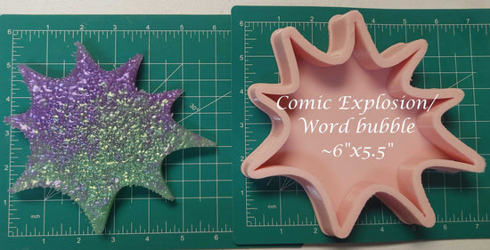 Comic Explosion/Word Bubble - Silicone Freshie Mold - Silicone Mold