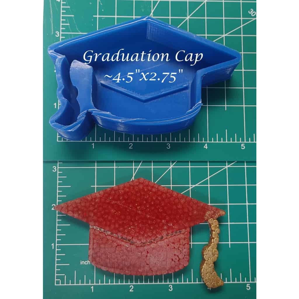 Graduation Cap and Inserts - Silicone Freshie Mold - Silicone Mold